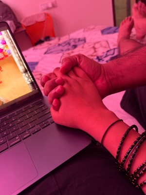 Hands on laptop